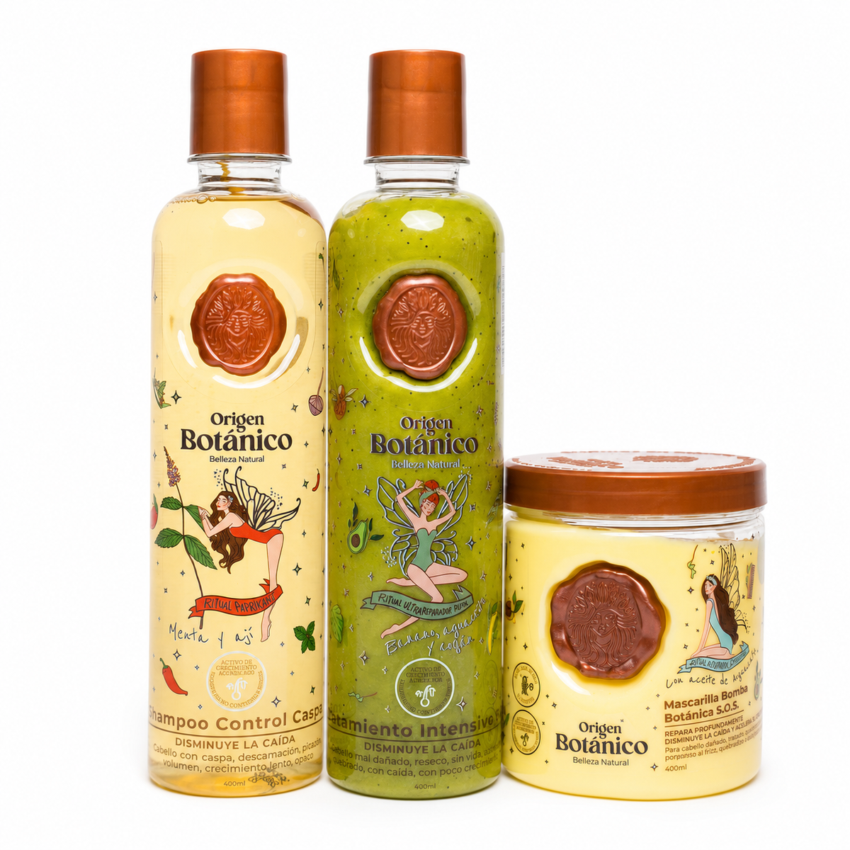 Origen Botánico Kit Shampoo Ají, Plex y Mascarilla SOS