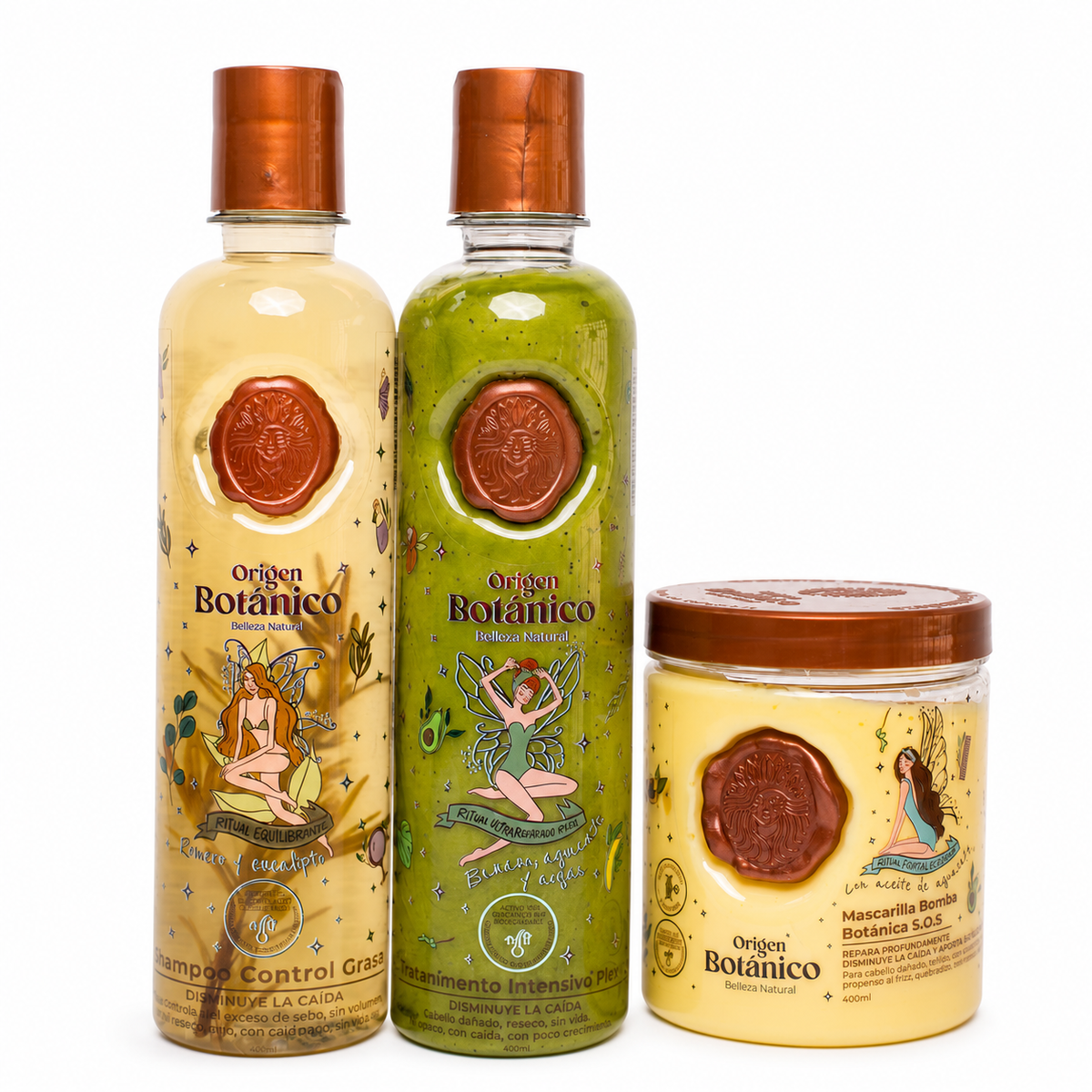 Origen Botánico Kit Shampoo Romero, Plex y Mascarilla SOS