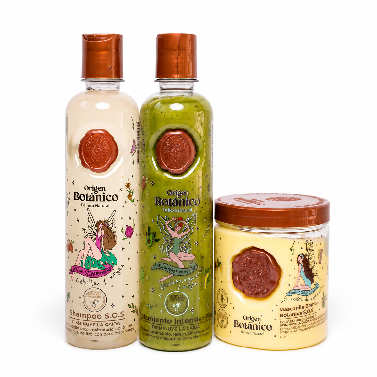 Origen Botánico Kit Shampoo Cebolla, Plex y Mascarilla SOS