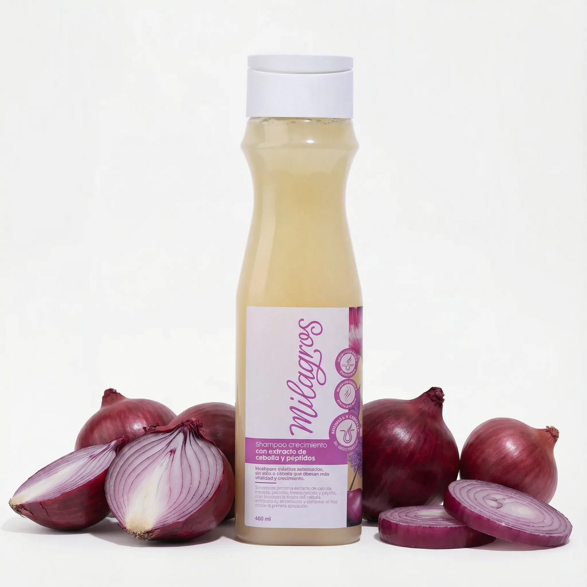 Milagros Shampoo Cebolla 450ml - Red onion Shampoo With Peptides by Miracles