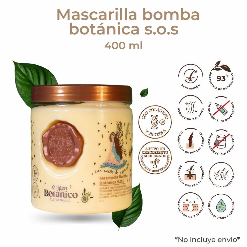 Origen Botánico Shampoo Aji, Tratamiento Plex & Mascarilla SOS | 3-Piece Set — imagen 3