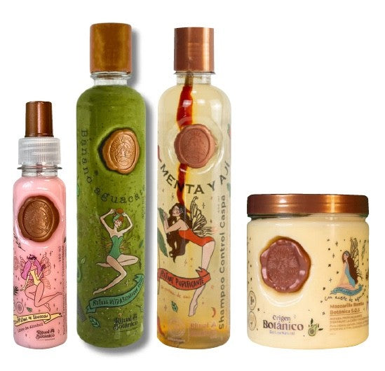 Origen Botánico Shampoo Aji, Plex, Termo & Mascarilla SOS | 4-Piece Set